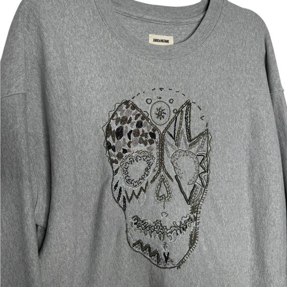 Zadig & Voltaire | Champ Cannetille Sweatshirt in Gris Chine Large - Picture 4 of 7